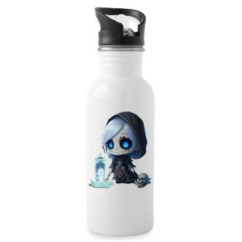 Wizard Skeleton - Water bottle with straw - white - Right