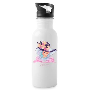 Virgo - Water bottle with straw - white - Right