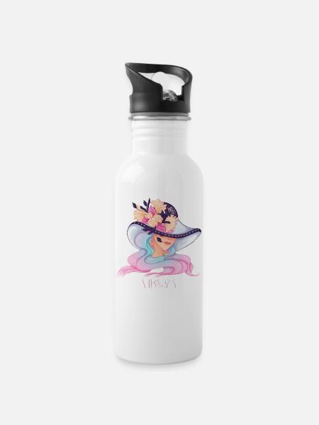 Virgo - Water bottle with straw - white