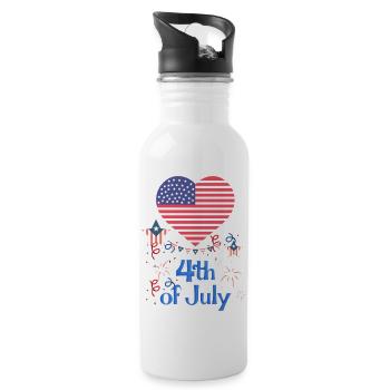 4th of July - Trinkflasche mit integriertem Trinkhalm - Weiß - Rechts