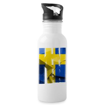 Suède Suède drapeau national norden skandinavia - Gourde avec paille intégrée - blanc - Droite