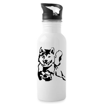Shiba Inu - Gourde avec paille intégrée - blanc - Droite