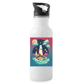 Phare - Gourde avec paille intégrée - blanc - Droite