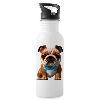 Propriétaires de chiens Bulldog Chiens Propriétaires de chiens - Gourde avec paille intégrée - blanc - Droite