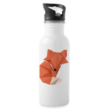 origami fox - Trinkflasche mit integriertem Trinkhalm - Weiß - Rechts