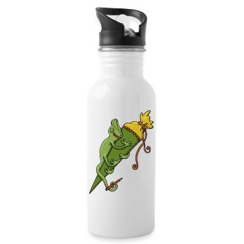 Cône d’école caméléon - Gourde avec paille intégrée - blanc - Droite