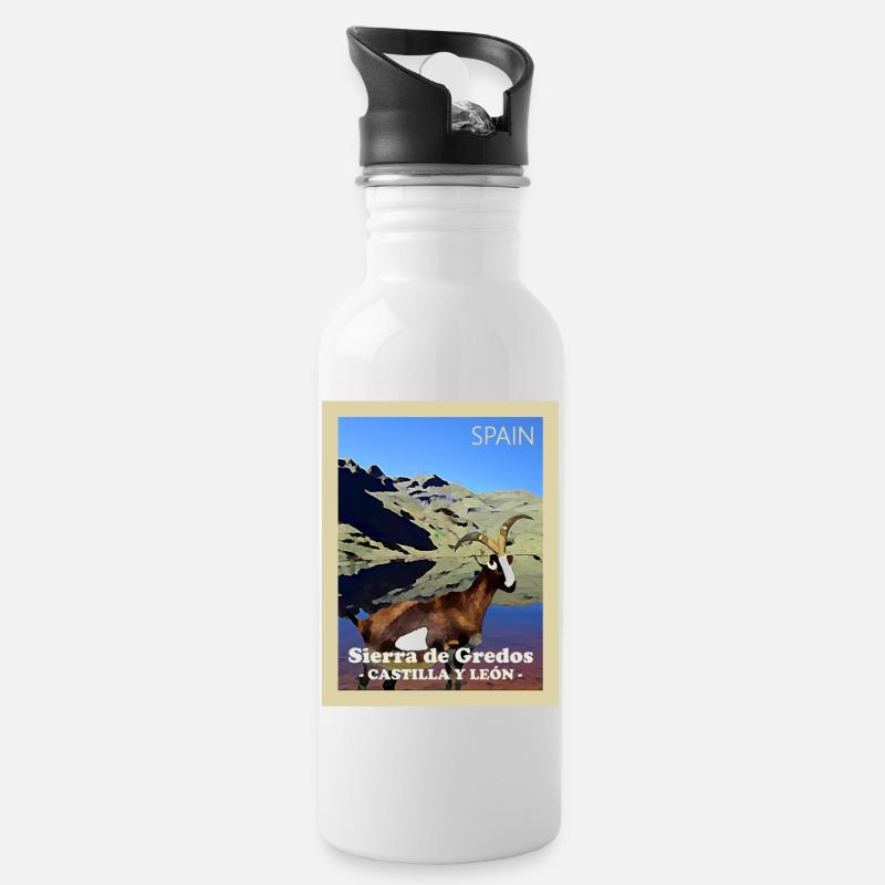 Gredos National Park - Water bottle with straw - white