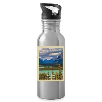 Parc national Jasper - Gourde avec paille intégrée - argent clair - Droite