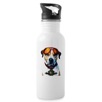 Steam - Dog - Trinkflasche mit integriertem Trinkhalm - Weiß - Rechts