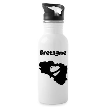 Bretagne coeur 2 - Gourde avec paille intégrée - blanc - Droite