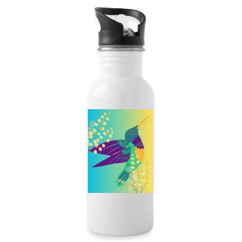 KOLIBRI - Trinkflasche mit integriertem Trinkhalm - Weiß - Rechts