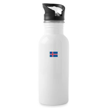 Island Trikot Nr.24 - Trinkflasche mit integriertem Trinkhalm - Weiß - Rechts
