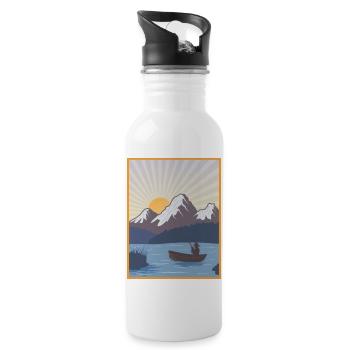 Wassersport - Trinkflasche mit integriertem Trinkhalm - Weiß - Rechts