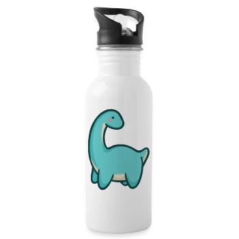 Hugadino Longneck, Dino, mignon dinosaure - Gourde avec paille intégrée - blanc - Droite
