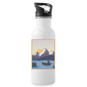 Wassersport - Trinkflasche mit integriertem Trinkhalm - Weiß - Rechts