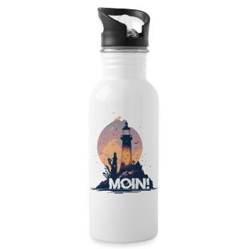 MOIN! - Trinkflasche mit integriertem Trinkhalm - Weiß - Rechts