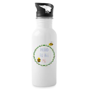 proud to bee me - Trinkflasche mit integriertem Trinkhalm - Weiß - Rechts