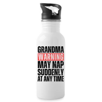Grandma warning - Water bottle with straw - white - Right