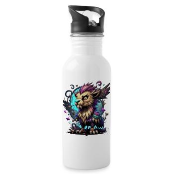 Graffiti Monster - Trinkflasche mit integriertem Trinkhalm - Weiß - Rechts