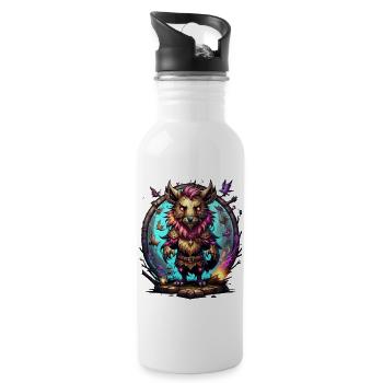 Graffiti Monster - Trinkflasche mit integriertem Trinkhalm - Weiß - Rechts