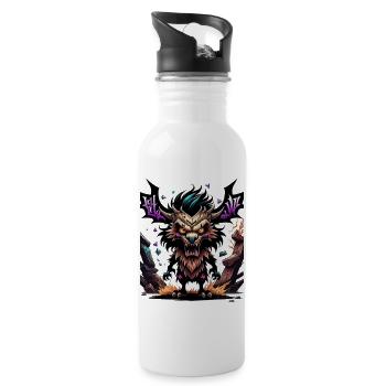 Graffiti Monster - Trinkflasche mit integriertem Trinkhalm - Weiß - Rechts