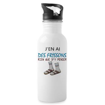Des Frissons Socks Sandals - Water bottle with straw - white - Right