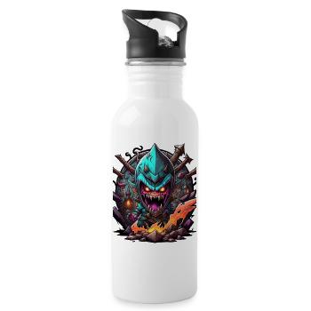 Graffiti Monster - Trinkflasche mit integriertem Trinkhalm - Weiß - Rechts