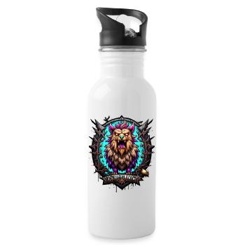 Graffiti Monster - Trinkflasche mit integriertem Trinkhalm - Weiß - Rechts