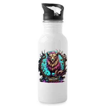 Graffiti Monster - Trinkflasche mit integriertem Trinkhalm - Weiß - Rechts