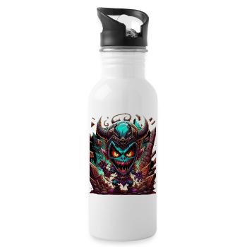 Graffiti Monster - Trinkflasche mit integriertem Trinkhalm - Weiß - Rechts