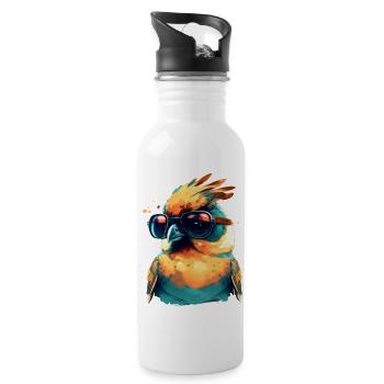 Cool Bird - Water bottle with straw - white - Right