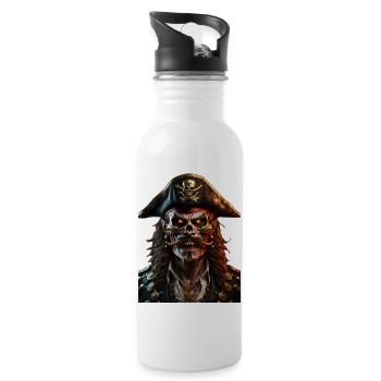 Pirat - Trinkflasche mit integriertem Trinkhalm - Weiß - Rechts