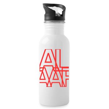 Alaaf Stlye - Trinkflasche mit integriertem Trinkhalm - Weiß - Rechts