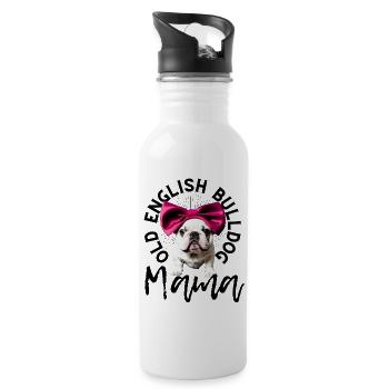 Bulldogge Bulldog Bulldoggen Mama - Trinkflasche mit integriertem Trinkhalm - Weiß - Rechts