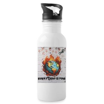 Planet Earth 🌎 - Everything is fine 1 - Water bottle with straw - white - Right