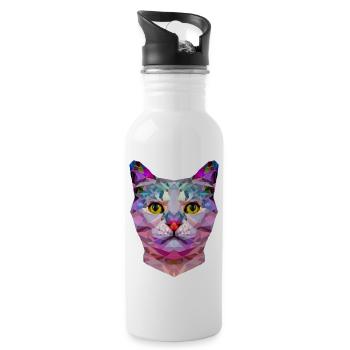 ORIGAMI CAT - Water bottle with straw - white - Right