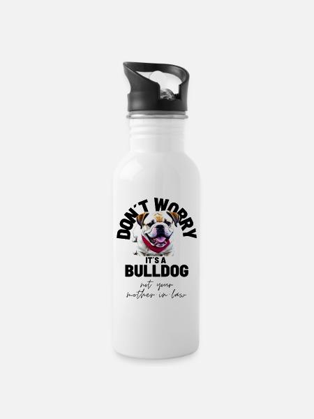 Bulldog Bulldog Bulldogs - Gourde avec paille intégrée - blanc