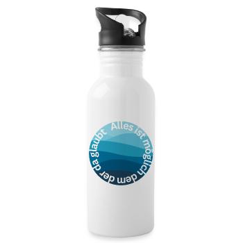 Alles ist möglich - Trinkflasche mit integriertem Trinkhalm - Weiß - Rechts