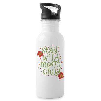 Stay wild moonchild - Trinkflasche mit integriertem Trinkhalm - Weiß - Rechts