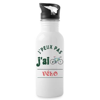J PEUX PAS J'AI VELO - Gourde avec paille intégrée - blanc - Droite