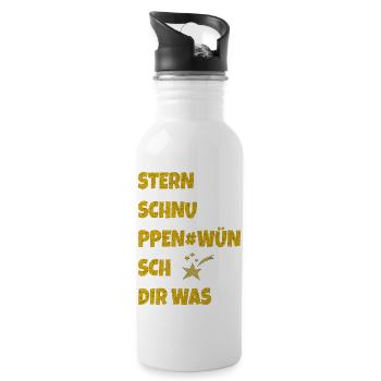 Shooting stars make a wish - Water bottle with straw - white - Right