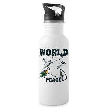 420 World Peace Dove 1 - Water bottle with straw - white - Right