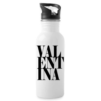 Valentina Nom Prénom Police moderne Word Art - Gourde avec paille intégrée - blanc - Droite
