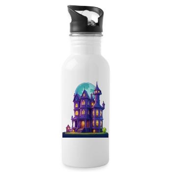 Spooky House - Water bottle with straw - white - Right