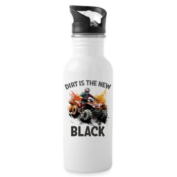 Quad Biking Dirt Is The New Black - Water bottle with straw - white - Right