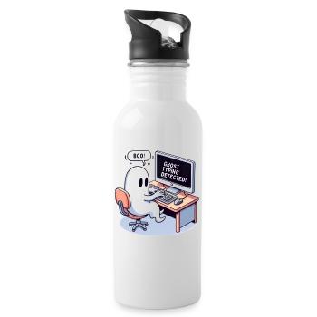 GHOST TYPING DETECTED! -Boo! - Trinkflasche mit integriertem Trinkhalm - Weiß - Rechts