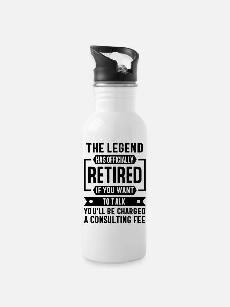 funny retirement - Water bottle with straw - white