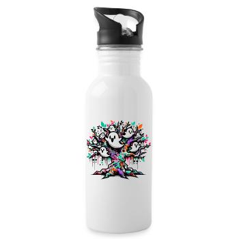 Graffiti Ghost Tree T-Shirt - Gourde avec paille intégrée - blanc - Droite
