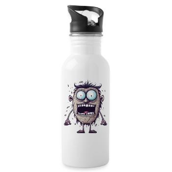 Halloween Monster Zombie Funny Spooky Costume - Water bottle with straw - white - Right