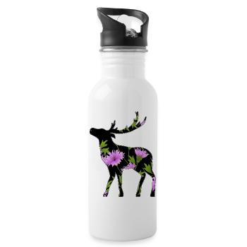 Cerf - Gourde avec paille intégrée - blanc - Droite